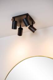 Lucide 'LENNERT' Dimmable Rotatable Stylish Bathroom Ceiling Spotlight GU10 in Black - thumbnail 5