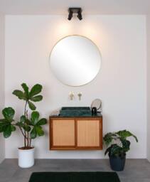 Lucide 'LENNERT' Dimmable Rotatable Stylish Bathroom Ceiling Spotlight GU10 in Black - thumbnail 3
