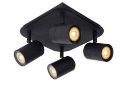 Lucide 'LENNERT' Dimmable Rotatable Stylish Bathroom Ceiling Spotlight GU10 in Black - thumbnail 1