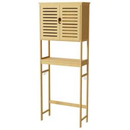 VOGREX Bamboo 3-Tier Storage Rack Over Toilet, Washing Machine Shelf in Brown - thumbnail 4