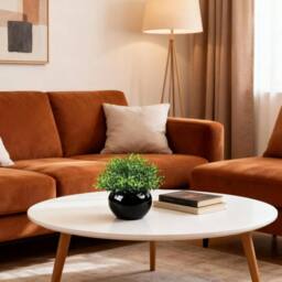 VOGREX Artificial Plants for Home Decor Indoor, 4 Pcs Fake Potted in Black - thumbnail 3