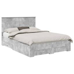 Berkfield Home Bed Frame Concrete Grey 160 x 200 cm Engineered Wood - thumbnail 2