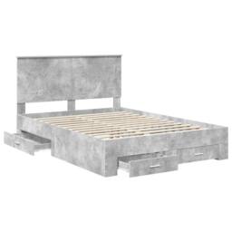 Berkfield Home Bed Frame Concrete Grey 160 x 200 cm Engineered Wood - thumbnail 5