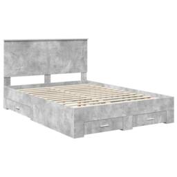 Berkfield Home Bed Frame Concrete Grey 160 x 200 cm Engineered Wood - thumbnail 4
