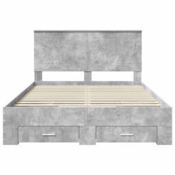 Berkfield Home Bed Frame Concrete Grey 160 x 200 cm Engineered Wood - thumbnail 8