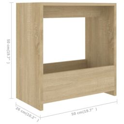 Berkfield Home Side Table Sonoma Oak 50x26x50 cm Engineered Wood in Brown - Size: 50 x 26 x 50 cm - thumbnail 6