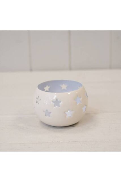 KDMD White Votive with Star Cut Design - image 1