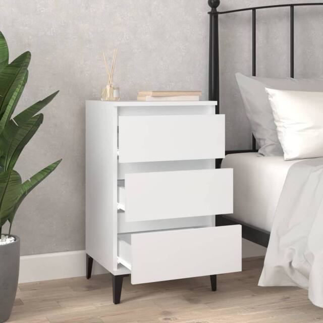 Berkfield Home Durable Bedside Cabinet White 40x35x70 cm Engineered Wood - Size: 40 x 35 x 70 cm - image 1
