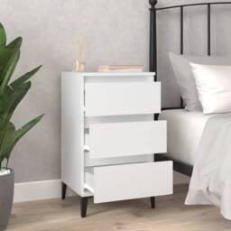 Berkfield Home Durable Bedside Cabinet White 40x35x70 cm Engineered Wood - Size: 40 x 35 x 70 cm - thumbnail 1