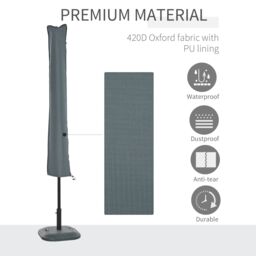 OUTSUNNY Parasol Cover, Patio Cantilever Cover, Banana Umbrella Cover in Grey - thumbnail 4