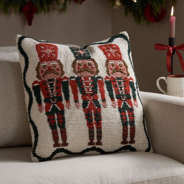 Furn Nutcracker Tufted Cushion in Cream - Size: 45 cm x 45 cm - image 1