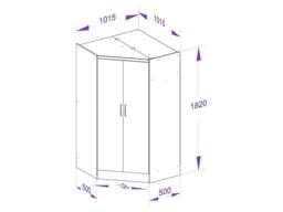 Vente-unique 8 - Door Corner Wardrobe With 2 Drawers - L263 Cm - Color: Natural in Light Oak - thumbnail 7