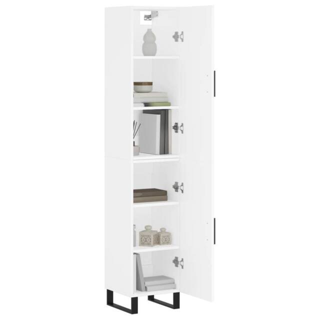 Berkfield Home Highboard White 34.5x34x180 cm Engineered Wood - image 1