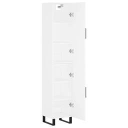 Berkfield Home Highboard White 34.5x34x180 cm Engineered Wood - thumbnail 4