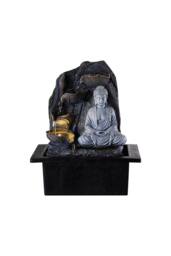 H&O Direct Tabletop Water Fountain Buddha Decor in Grey - thumbnail 3