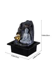 H&O Direct Tabletop Water Fountain Buddha Decor in Grey - thumbnail 6