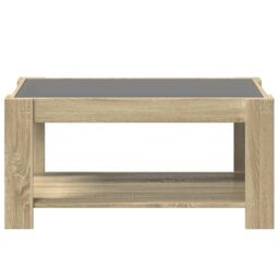 Berkfield Home Coffee Table with LED Sonoma Oak 93x53x45 cm Engineered Wood in Brown - Size: 93 x 53 x 45 cm - thumbnail 6