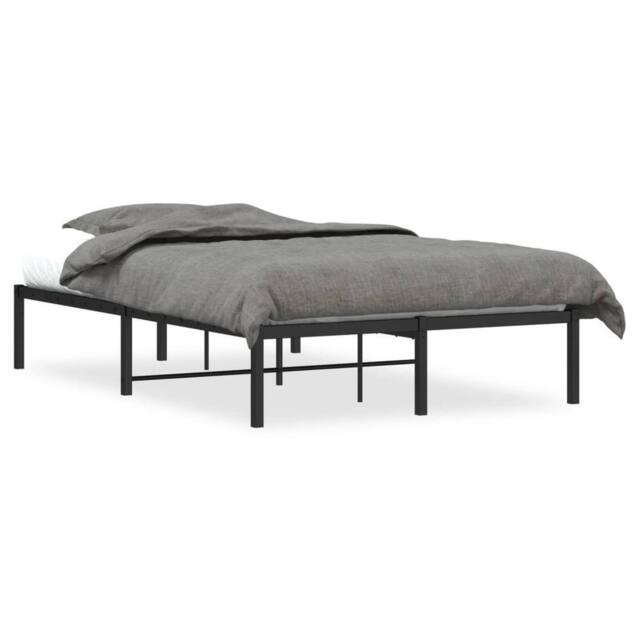 Berkfield Home Metal Bed Frame Black 120x190 cm Small Double - image 1