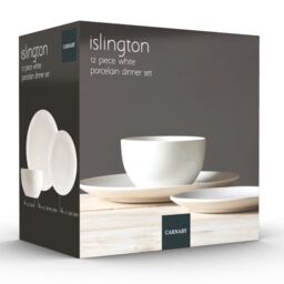 Carnaby 'Islington' 12 Piece Dinnerware Porcelain White Set Dishwasher Microwave Safe Up to 4 Places Family & Guest - Size: 12 Pack - thumbnail 6