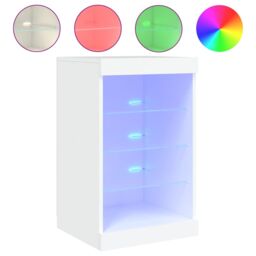 Berkfield Home Sideboard with LED Lights White 41x37x67 cm - Size: 41 x 37 x 67 cm - thumbnail 2