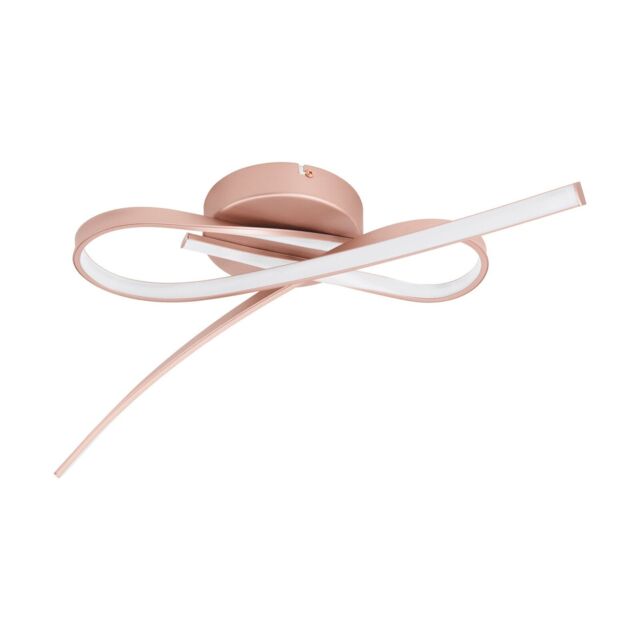 Loops Flush Ceiling Light Colour Rose Gold Shade White Plastic Bulb LED 2x11W - image 1