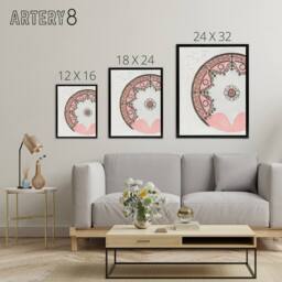 "Artery8 Vintage Pink Gold Plate Design Framed Canvas Wall Art Print Noritake - Size: W12"" x H16""" - thumbnail 4