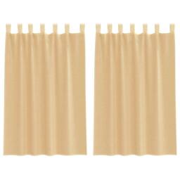 Berkfield Home Voile Curtains with Rod Pockets 2 pcs Sand in Light Tan - thumbnail 2
