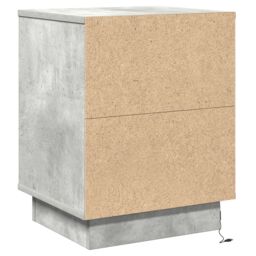 Berkfield Home Bedside Cabinet with LED Lights Concrete Grey 39x34.5x50 cm - thumbnail 8