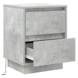 Berkfield Home Bedside Cabinet with LED Lights Concrete Grey 39x34.5x50 cm - thumbnail 5
