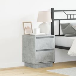 Berkfield Home Bedside Cabinet with LED Lights Concrete Grey 39x34.5x50 cm - thumbnail 1