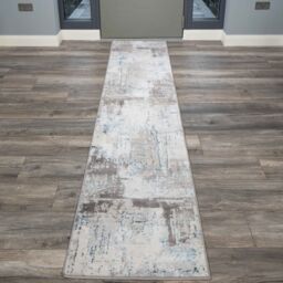 Kukoon Silver Blue Grey Modern Abstract Distressed Area Rug Living Room Décor in Baby Blue - Size: 80 cm x 150 cm - thumbnail 8