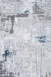 Kukoon Silver Blue Grey Modern Abstract Distressed Area Rug Living Room Décor in Baby Blue - Size: 80 cm x 150 cm - thumbnail 2