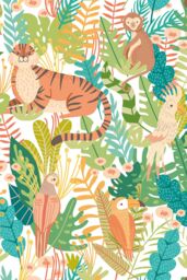 Hoopla Walls Animal Kingdom 10m Matt Wallpaper in Green - thumbnail 2