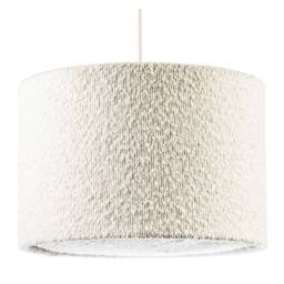 Happy Homewares Luxuriously Textured Boucle Lamb Wool Fabric Pendant Lighting Shade in White