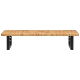 Berkfield Home Elegant Basin Shelf Wall Mounted Steel & Solid Wood Oak in Brown - thumbnail 4