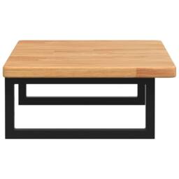 Berkfield Home Elegant Basin Shelf Wall Mounted Steel & Solid Wood Oak in Brown - thumbnail 5