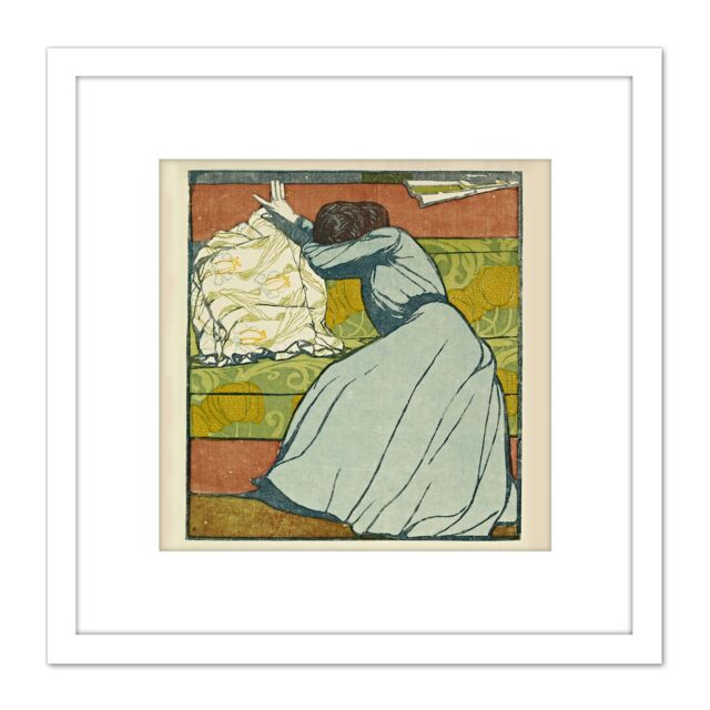 Artery8 Max Kurzweil The Cushion Der Polster 8X8 Inch Square Wooden Framed Wall Art Print Picture with Mount in White - image 1