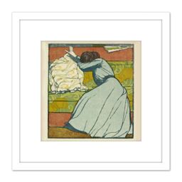 Artery8 Max Kurzweil The Cushion Der Polster 8X8 Inch Square Wooden Framed Wall Art Print Picture with Mount in White - thumbnail 1