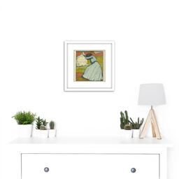 Artery8 Max Kurzweil The Cushion Der Polster 8X8 Inch Square Wooden Framed Wall Art Print Picture with Mount in White - thumbnail 2