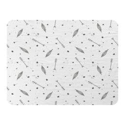 Benjamin Tate Design Feathers & Arrows In Boho Style Blanket in Natural - Size: 120 cm x 150 cm - thumbnail 1