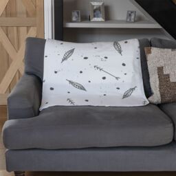 Benjamin Tate Design Feathers & Arrows In Boho Style Blanket in Natural - Size: 120 cm x 150 cm - thumbnail 2