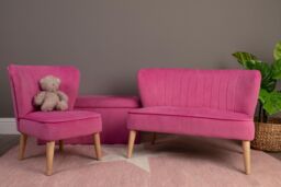 Orsina Kids Chair, Comfortable Seating Pink Velvet Chair, Easy to Clean Bedroom Chair, Adjustable Small Chair - thumbnail 6