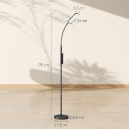 HOMCOM LED Floor Lamp for Living Room with Magnetic Remote Control, Black - thumbnail 3