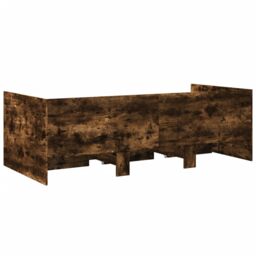 Berkfield Home Daybed with Drawers without Mattress Smoked Oak 100x200 cm in Brown - thumbnail 6
