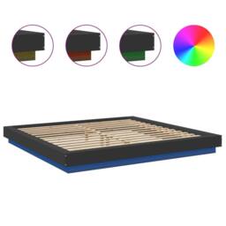 Berkfield Home Bed Frame with LED Lights without Mattress Black 180x200cm - Size: Super King - thumbnail 8