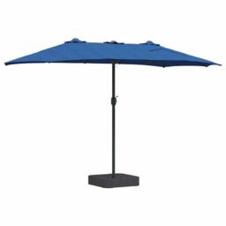 Berkfield Home Modern Garden Parasol Folding Blue 385 x 209 x 244 cm Fabric - thumbnail 6