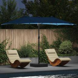 Berkfield Home Modern Garden Parasol Folding Blue 385 x 209 x 244 cm Fabric - thumbnail 2