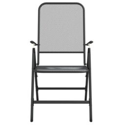 Berkfield Home 9 Piece Garden Dining Set Anthracite Metal Mesh in Black - thumbnail 5