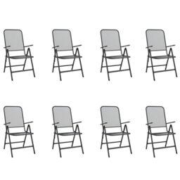 Berkfield Home 9 Piece Garden Dining Set Anthracite Metal Mesh in Black - thumbnail 3