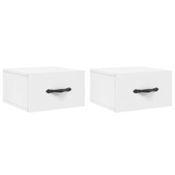 Berkfield Home Wall-mounted Bedside Cabinets 2 pcs White 35x35x20 cm - Size: 35 x 35 x 20 cm - thumbnail 2